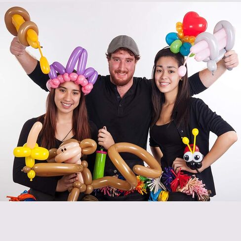 Latex Twisting Balloons, 260Q Animal Magic Long Balloons Assorted Color with Pump for Animal Shape Party, Clowns, Wedding Decoration Party Supplies (100 Pack) in Kuwait