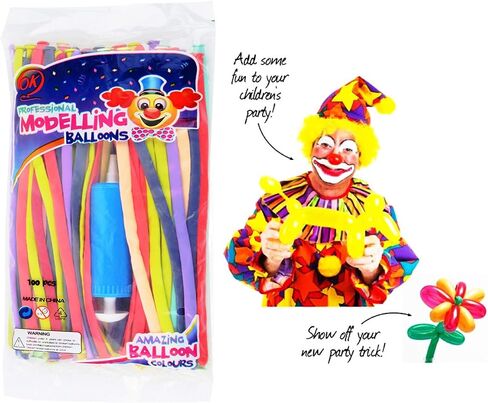 Latex Twisting Balloons, 260Q Animal Magic Long Balloons Assorted Color with Pump for Animal Shape Party, Clowns, Wedding Decoration Party Supplies (100 Pack) in Kuwait