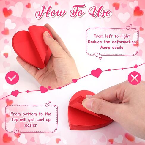 1200 Sheets Heart Shape Sticky Notes Pads Red Pink Purple 12 Pads Colorful Heart Sticky Notes for Valentines Day School Office Home Party Girls Women (Red+Rose Red+Pink+Purple) in Kuwait