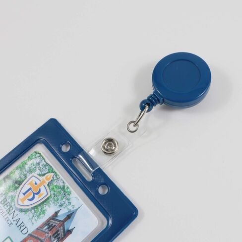Vertical Color Frame Badge Holder, Pre-Punched Credit Card Size ID Card Holder, Use with Lanyards, Chains, or Badge Clips - Royal Blue (50 Pack) in Saudi Arabia