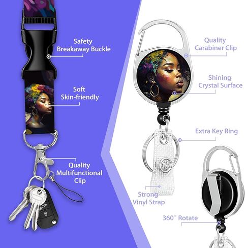 Groovy Daisy Flowers ID Badge Holder with Lanyard,70s Retro Hippie Lanyards for ID Badges,Retractable Badge Reel Heavy Duty,Vertical ID Card Protector Case for Women Teacher Office Gifts in Kuwait