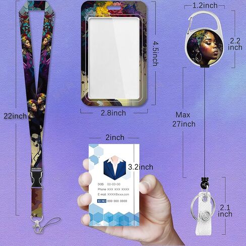 Groovy Daisy Flowers ID Badge Holder with Lanyard,70s Retro Hippie Lanyards for ID Badges,Retractable Badge Reel Heavy Duty,Vertical ID Card Protector Case for Women Teacher Office Gifts in Kuwait