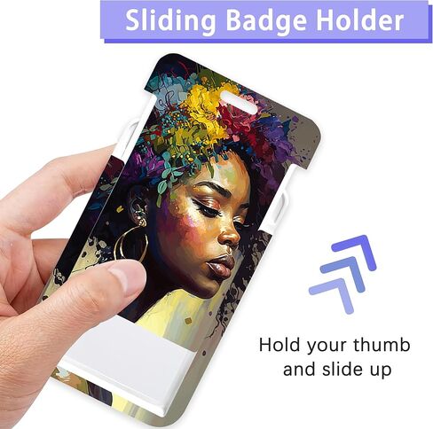 Groovy Daisy Flowers ID Badge Holder with Lanyard,70s Retro Hippie Lanyards for ID Badges,Retractable Badge Reel Heavy Duty,Vertical ID Card Protector Case for Women Teacher Office Gifts in Kuwait