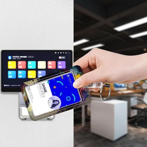 Groovy Daisy Flowers ID Badge Holder with Lanyard,70s Retro Hippie Lanyards for ID Badges,Retractable Badge Reel Heavy Duty,Vertical ID Card Protector Case for Women Teacher Office Gifts in Kuwait