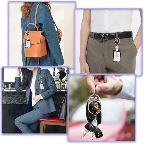 Groovy Daisy Flowers ID Badge Holder with Lanyard,70s Retro Hippie Lanyards for ID Badges,Retractable Badge Reel Heavy Duty,Vertical ID Card Protector Case for Women Teacher Office Gifts in Kuwait