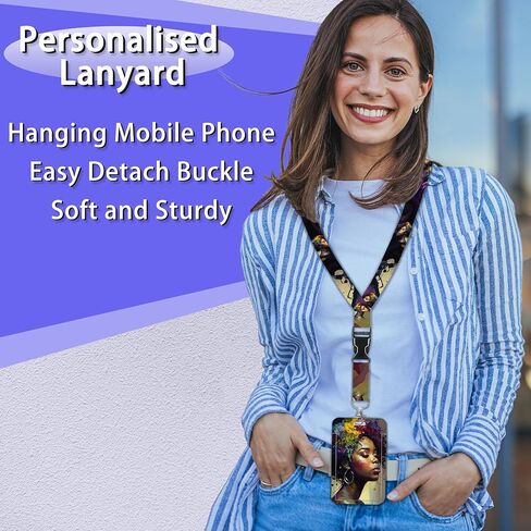 Groovy Daisy Flowers ID Badge Holder with Lanyard,70s Retro Hippie Lanyards for ID Badges,Retractable Badge Reel Heavy Duty,Vertical ID Card Protector Case for Women Teacher Office Gifts in Kuwait