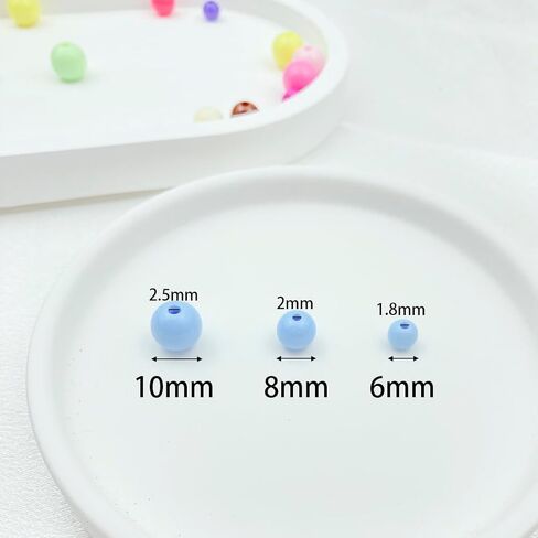 1000Pcs 6MM Acrylic Round Pastel Beads Candy Color Spacer Beads Plastic Resin Beads for Necklace and Bracelet Making Crafting Supplies(301 - Frosted Mixed Color) in Saudi Arabia