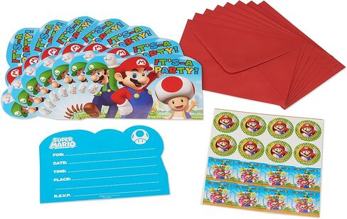Amscan Super Mario Invite Postcards, 8 Count, Party Supplies' in Saudi Arabia