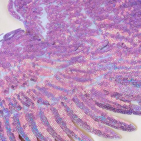 LOCOMO Large Sequin Angel Wing Iron On Patch Sew On Patch DIY Applique Motif for Clothing Jacket Decoration in Saudi Arabia