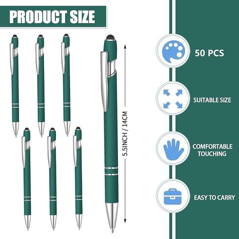 50 Pcs Black Inkling Ballpoint Pen with Stylus 2 in 1 Ballpoint Pen for Touch Screens, 2 in 1 Thank You Pen Gift for Colleagues, Coworker, Office (Rose Pink) in Saudi Arabia