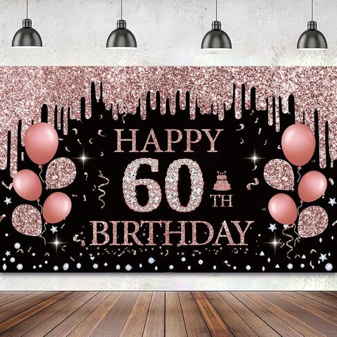 50th Birthday Decorations for Women, Rose Gold 50th Birthday Backdrop Banner, 50th Happy Birthday Banner Party Suppiles, Happy 50th Birthday Decoration in Saudi Arabia