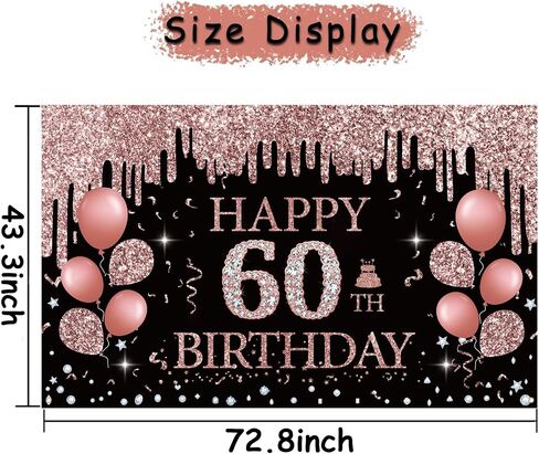 50th Birthday Decorations for Women, Rose Gold 50th Birthday Backdrop Banner, 50th Happy Birthday Banner Party Suppiles, Happy 50th Birthday Decoration in Saudi Arabia