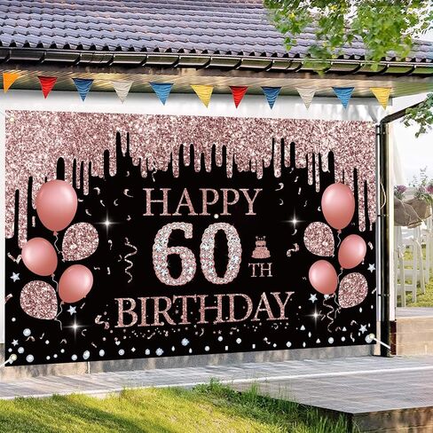 50th Birthday Decorations for Women, Rose Gold 50th Birthday Backdrop Banner, 50th Happy Birthday Banner Party Suppiles, Happy 50th Birthday Decoration in Saudi Arabia