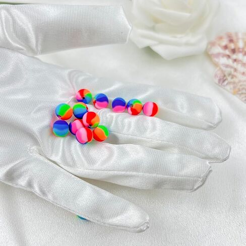 200Pcs 6MM Round Polymer Clay Beads Spacer Beads Heishi Vinyl Beads for Jewelry Necklace Earring Making(45-Multicolor 1) in Kuwait