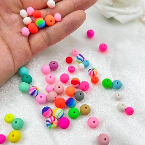 200Pcs 6MM Round Polymer Clay Beads Spacer Beads Heishi Vinyl Beads for Jewelry Necklace Earring Making(45-Multicolor 1) in Kuwait