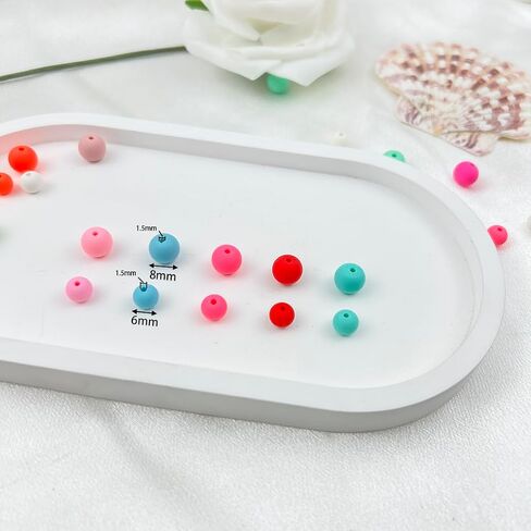 200Pcs 6MM Round Polymer Clay Beads Spacer Beads Heishi Vinyl Beads for Jewelry Necklace Earring Making(45-Multicolor 1) in Kuwait