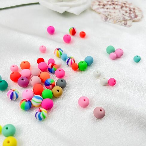 200Pcs 6MM Round Polymer Clay Beads Spacer Beads Heishi Vinyl Beads for Jewelry Necklace Earring Making(45-Multicolor 1) in Kuwait