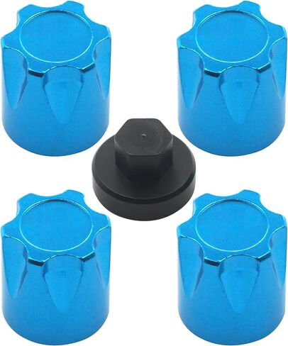 4PCS Share Goo Aluminium RC M4 Wheel Nut,RC Car Dustproof Wheel Rim Center Cap Hub Compatible with Traxxas TRX4 Axial SCX10 90046 D90 Tamiya Redcat HPI 1/10 RC Crawler Car (Red) in Kuwait