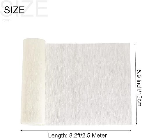 MECCANIXITY Crepe Paper Roll 8.2ft Long 5.9 Inch Wide for Wedding Ceremony Various Large Festivals Decoration, Beige Pack of 5 in Saudi Arabia