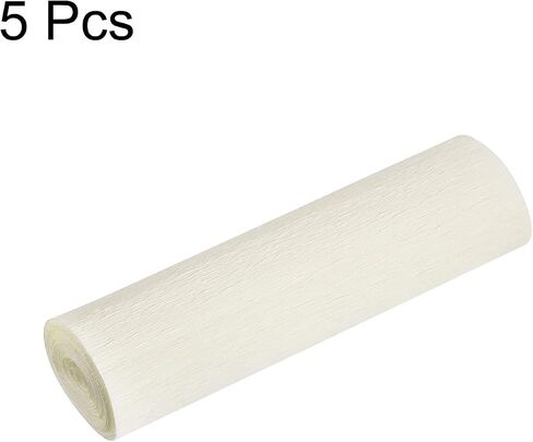 MECCANIXITY Crepe Paper Roll 8.2ft Long 5.9 Inch Wide for Wedding Ceremony Various Large Festivals Decoration, Beige Pack of 5 in Saudi Arabia