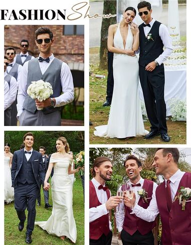 COOFANDY Men's Formal Suit Vest Slim Fit Casual Business Dress Waistcoat Vest in Kuwait