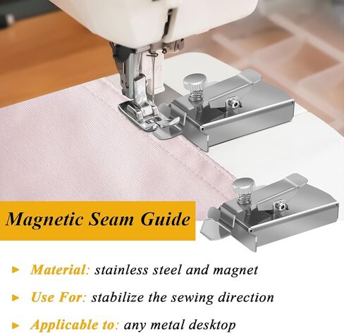 1+4 PCS 2024 New Universal Sewing Foot Foot Singer مع دليل التماس المغناطيسي 7/8/9/10 مم قدم ضغط تنحنح مدفوقة للمنزل المنحني المنحني in Kuwait