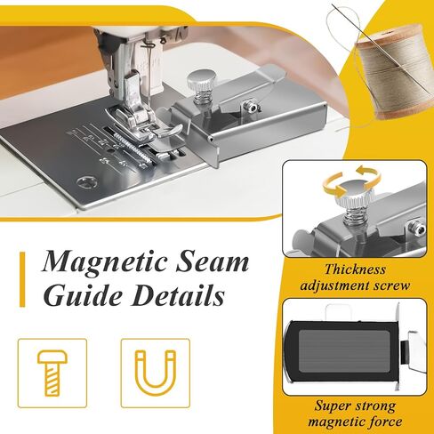 1+4 PCS 2024 New Universal Sewing Foot Foot Singer مع دليل التماس المغناطيسي 7/8/9/10 مم قدم ضغط تنحنح مدفوقة للمنزل المنحني المنحني in Kuwait