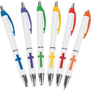 Christian Cross Grip Religious Pens (bulk set of 24) Church gifts, Easter and Sunday School Supplies