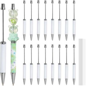 PYD Life 20 Pack Sublimation Beadable Pens Blanks Bulk White with 25 Pieces Shrink Wrap Films,Sublimation Ballpoint Pen Personalized DIY by Pen Heat Press Sublimation Oven
