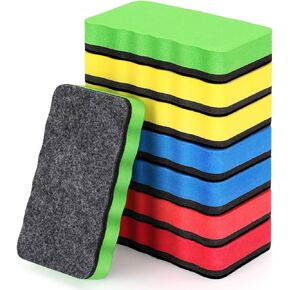 8 Pack Magnetic Dry Erase Erasers, 4 Colors Magnetic White Board Erasers Chalkboard Dry Eraser for School Home Classroom Office Supplies
