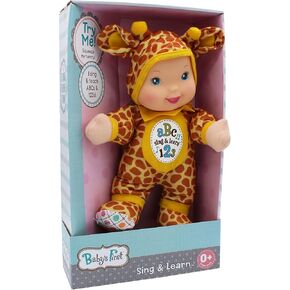 Baby's First Sing & Learn Giraffe Soft & Cuddly Singing Musical Doll, Teaches Abc's & Numbers