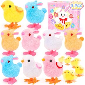 WIND Up Teys for Kids Easter Staints ، 9pcs قفز الفخمة الفخمة ألعاب صغيرة تململ على East Egg Hunt Treasure Box Arroom Guids Party Favor