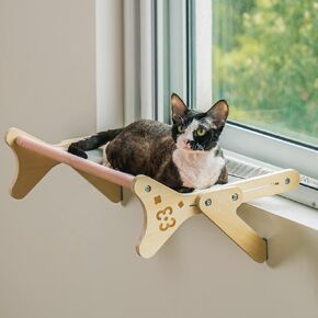 Cat Window Perch Cat Window مقعد للأرجوحة للقطط الداخلية القوية القابلة للتعديل قابلة للتعديل سرير القطة الثابت