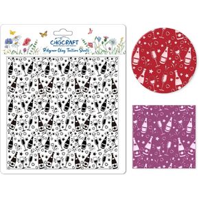 CHGCRAFT Butterfly Polymer Clay Texture Sheets Bow Tie Silicone Texture Stamp Love Heart Clay Texture Mat Modeling Pattern Pad Texture Sheets for Jewelry and Clay Earrings Tools, 5.5x5.5 inch