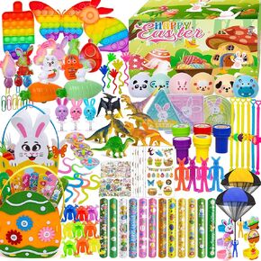 216 PCS Kids Easter Party Favors Assorted Easter Toys, Easter Basket Stuffers Egg Filler for Boys Girls Eggs Hunt Game, Easter Gifts for Kids Easter Classroom Exchange Prize