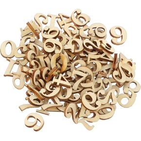 Healifty Wooden Numbers Natural Wooden Slice Embellishments for Scrapbooking Party Diy Crafts Favors 100pcs 15mm