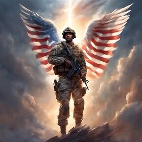 CXYQLC DIY 5D مجموعات اللوحات الماس للبالغين الماس Art American Flag Angel Soldier Diamond Painting Clish Crystal Rhinestone Chraft Kits for Home Wall Decords Home 13.8x13.inch