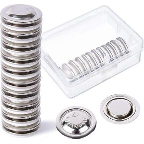 HYANKA 20 Pieces Magnetic Name Badge Round Adhesive Name Tag Holders with a Plastic Storage Box for Name Tags and Circle Badges (Diameter of 17 mm/0.67 inch)