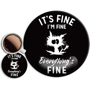 Ergonomic Mouse Pad with Wrist Support Rest, Large Mousepad Gel Wrist Rest, with Coaster Non-Slip & Pain Relief for Computer,Desk,Home&Office-It's Fine I'm Fine Everything is Fine