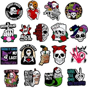 18 Pcs Skull Silicone Focal Bead Cute Loose Beads Accessory for DIY Keychains Bracelet Necklace Pens Lanyard Making