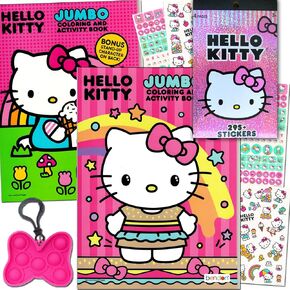 Hello Kitty Coloring Books and Sticker Super Bundle Set for Kids - Includes Hello Kitty Coloring Book with Stickers