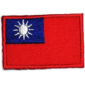 Mini Small Flag 1.1X1.6 Inch. Taiwan Flag Embroidered Patches for Clothes Backpacks T-Shirt Jeans Skirt Hat Bag Patch Sticker Flag Country Military Tactical Embroidery Crafts (09)