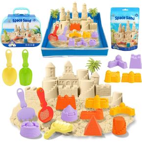 Sensory Bin - Baking & Ice Cream Making Set with 3.3lb Play Sand Kit, Waffle Cake Molds and Sand Tools, Ice Cream Toy Shop, Gifts for Girls & Boys