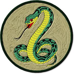 Snake Patch Embroidered Iron on Patches for Clothes Backpacks Bags Jeans Jackets Size 3" ID45095