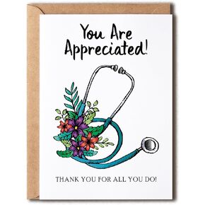 You Are Appreciated Card - Cute Thank You Card - National Doctors Day Card - Gift Idea For Doctor Staff