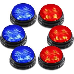BEAN LIEVE 6-Pack Game Buzzers - Team Answer Buzzers with Lights and Sound Classroom Buzzers Buzzer Buttons for Game Show Develops Social Skills