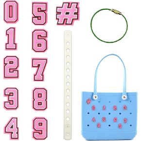 Number Charms for Bogg Bag, DIY Number Accessories CharmsCompatible with All Bogg Bag Models, Insert Decorative Letter for Handbag Beach Tote Bag