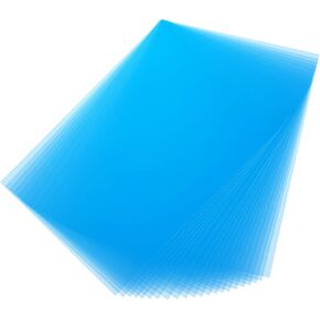 A4 PVC Flexible Plastic Sheets, 10Pcs 0.3mm Thick A4 Size, Transparent DIY Crafts Film(Blue)