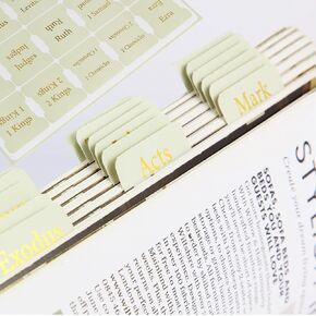 ERENOU-Bible Tabs for Women and Men-Gold Foil Embossed Lettering Bible Tabs,75 Bible Index Book Tabs,Easy to Read and Apply Bible Tabs,Bible Study for Women (Gold Foil Bohemian Style)