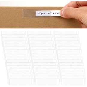 100 PCS INDEX CARD POCKETS CLEAR Label Label Pockets Plastic Pocket With With Top Open Open Self Label Label Resporting Forming File File Bin Closet Folder Bin (5.75x1.6cm) in Kuwait